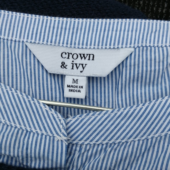 Crown & Ivy Knit with Blouse Navy/w/Stripes NWT- M - Picture 3 of 15